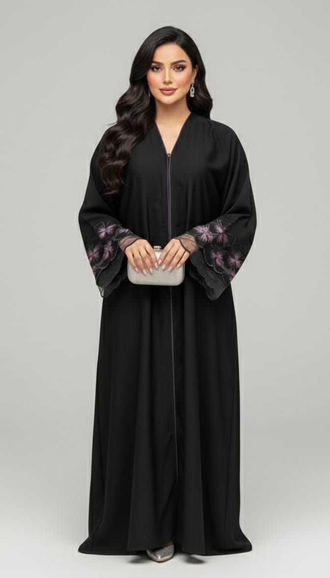 001e9271-b0d6-43cd-a5b7-36af25301c87 عباية "لافندر" العصرية - Image 1